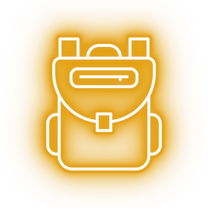 Neon yellow back pack icon